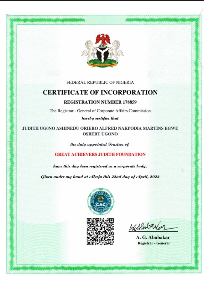 CAC Certificate of Incorporation — Reg. No. 178859